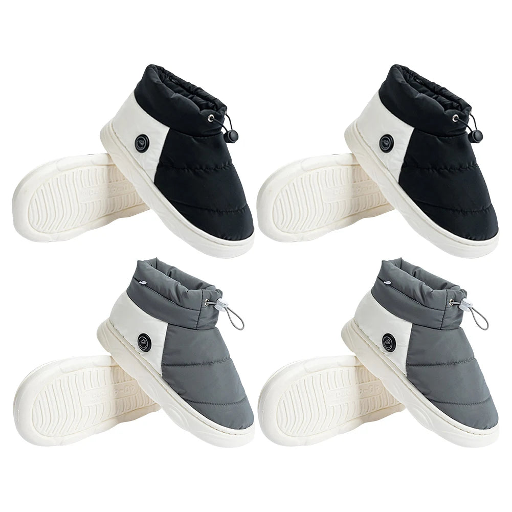 electrical heating boots being worn during the winter