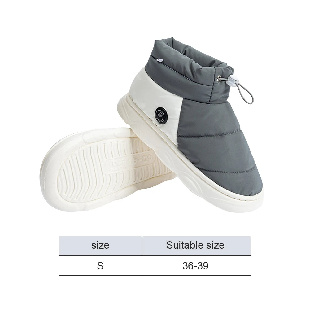 electrical heating boots being worn during the winter