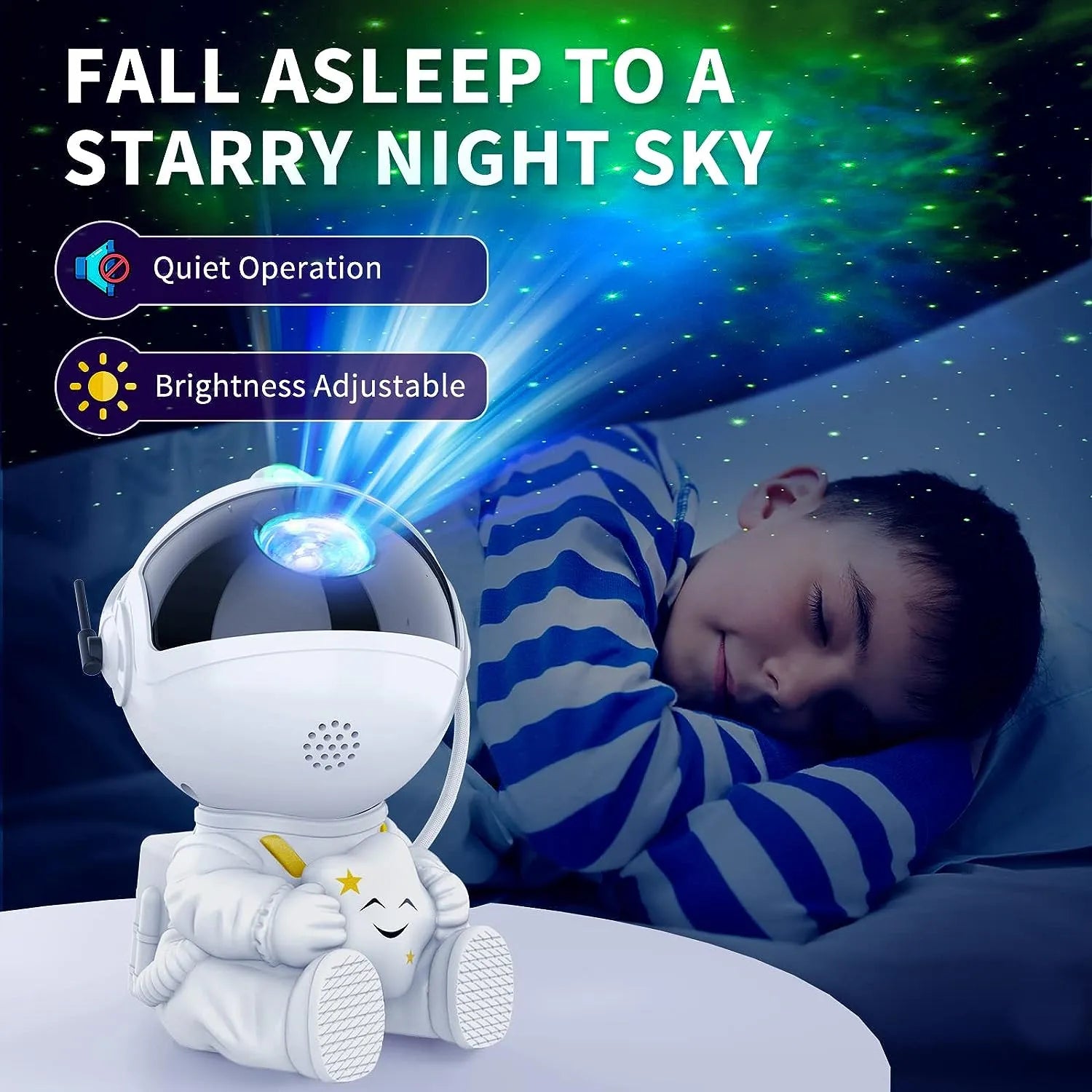 Small astronaut projector used as a night light