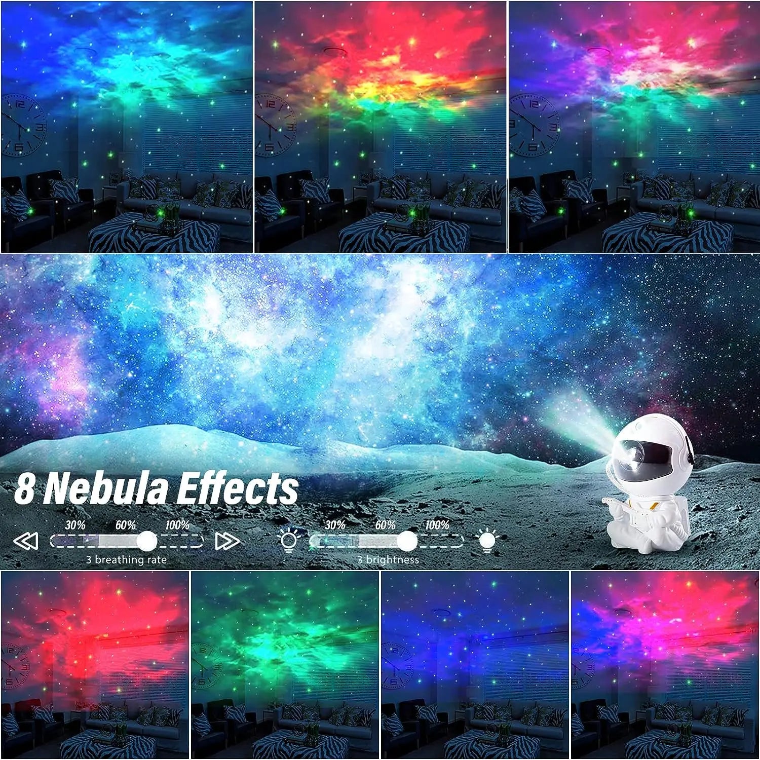 Small astronaut projector used as a night light