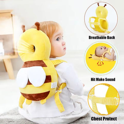 A baby fall protection backpack designed to be cute and durable for max protection