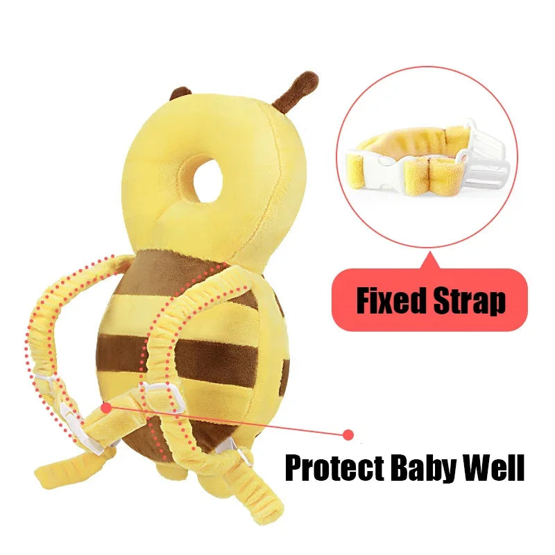 A baby fall protection backpack designed to be cute and durable for max protection