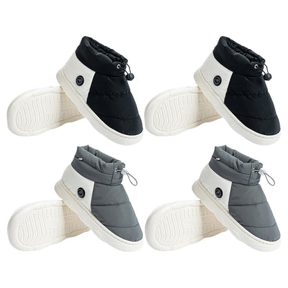 electrical heating boots being worn during the winter