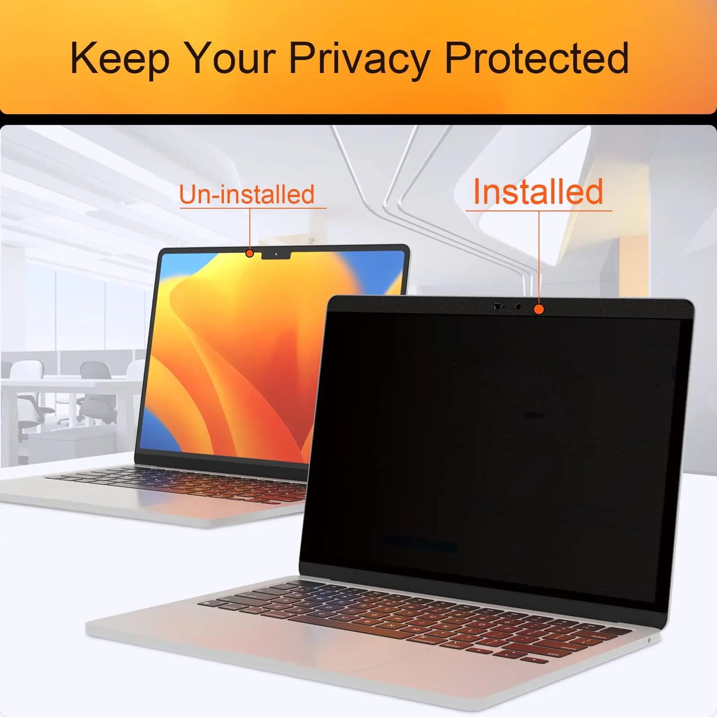 Privacy film used on MacBook