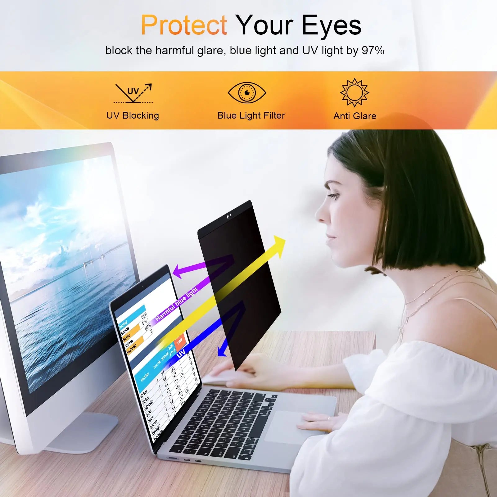 Privacy film used on MacBook